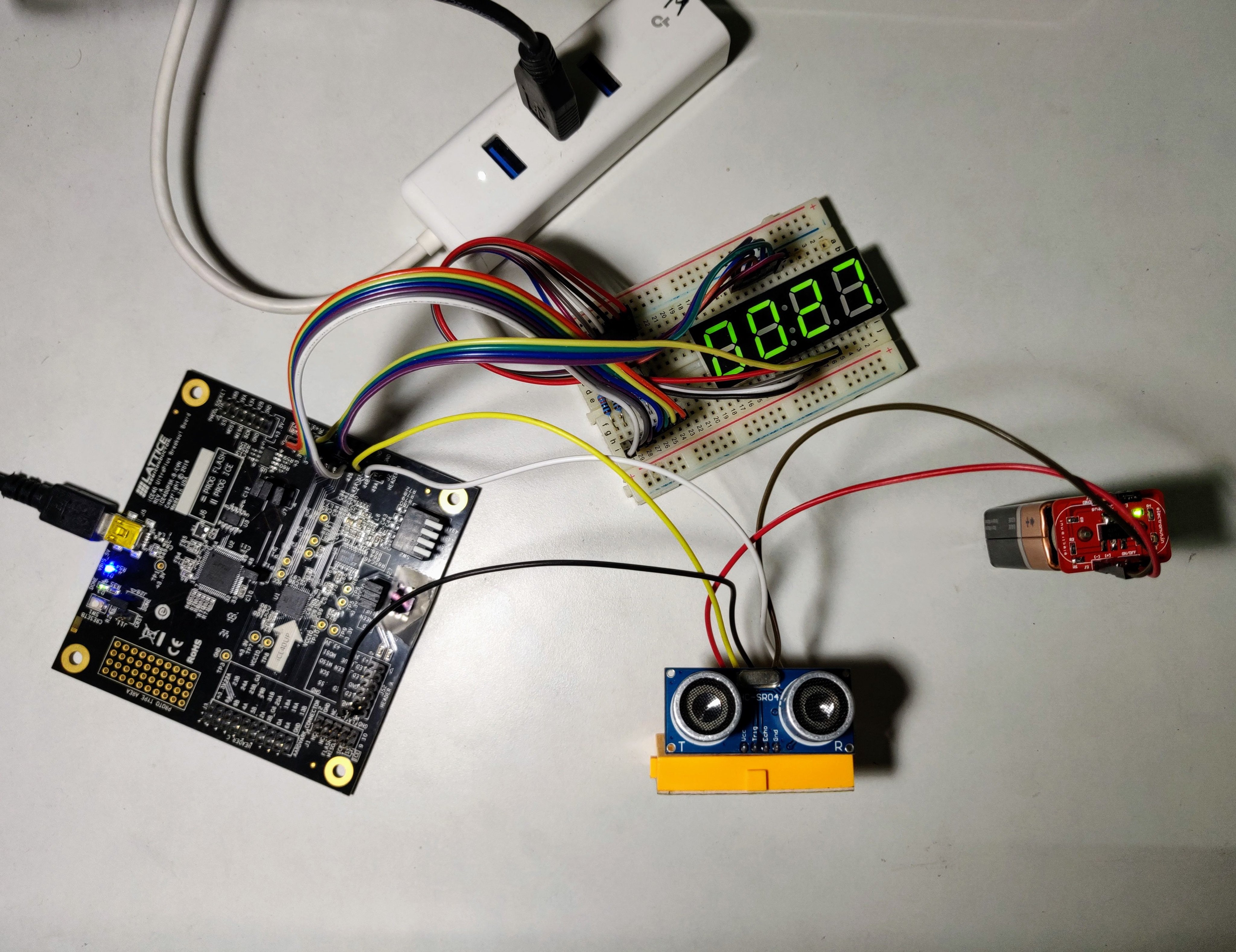 Photograph of completed hardware hookup